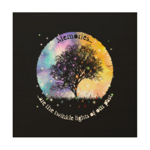 Quadro De Madeira Memórias são luzes cintilantes vagalumes de árvore