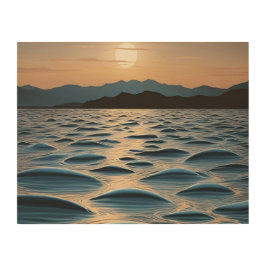 Quadro De Madeira Minimalist Waves at Dawn