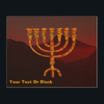 Quadro De Madeira Moshe's Menorah<br><div class="desc">Uma representação da menorah de sete ramificações (candelabro) feita pelos israelitas após o Êxodo do Egito. Personalize adicionando seu próprio texto. Na Torah Moshe Rabbenu, diz-se, "Você fará um Menorah de ouro puro, espancado, se o Menorah for feito, sua base, seu galho, suas bolas, seus botões, e suas flores serão...</div>
