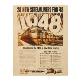 Quadro De Madeira New York Streamliners central 1948