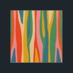 Quadro De Madeira Padrões Selvagens Corantes Padrão Moderno de Pop d<br><div class="desc">Tiras Selvagens Abstrato modernas coloridas Pop de padrão azul-rosa-rosa-azul-verde-mostarda amarela. Design retrorreflector multicolorido com uma estética maximalista ousada e uma vibração viva. Por Kierkegaard Design Studio.</div>