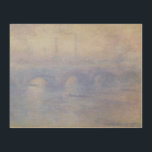 Quadro De Madeira Ponte Waterloo, efeito úmido de Claude Monet<br><div class="desc">Waterloo Bridge, Effect of Mist (1903), de Claude Monet, é uma pintura de arquitetura impressionista de arte. Há tripulantes em barcos que se escavam no rio Tâmisa. Ponte Waterloo em Londres, Inglaterra numa manhã nebulosa e nebulosa. Sobre o artista: Claude Monet (1840-1926) foi o fundador do movimento de pintura impressionista...</div>