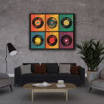 Quadro De Madeira Registro de padrão de vinilo dos anos 70<br><div class="desc">O padrão do Vinyl Record dos anos 70 é uma maneira divertida e única de mostrar seu amor por tudo o retrato. Isso nos traz de volta a uma época em que ouvimos discos vinílicos e compramos os 45 discos de músicas de solteiro. O efeito de resmungão faz com que...</div>