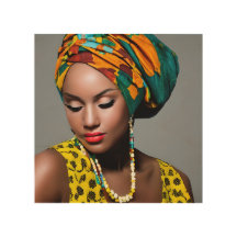 Retrato colorido do véu da Mulher Negra Africana