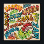 Quadro De Madeira Sons de Pop de Arte Retrópico Divertidos<br><div class="desc">Um design inspirado na arte,  divertido,  legal e moderno dos quadrinhos,  que coloca o wham,  zap,  pow no seu dia. O presente perfeito para super-heróis,  seus amigos,  família ou como um presente para você. Projetado por Thisnotme©</div>