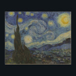 Quadro De Madeira Starry Night por Vincent Van Gogh<br><div class="desc">Starry Night, de Vincent Van Gogh, o óleo na canvas 1889, é uma pintura paisagística de uma vasta rocha de estrelas brilhantes sobre uma paisagem de cidades distantes e colinas rolantes, com uma ascensão de ciprestes solteiro no primeiro plano como uma chama verde-escura. Van Gogh pintou sua estrelada obra-prima não...</div>