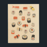 Quadro De Madeira Sushi Japonês<br><div class="desc">Deliciosa arte de comida sushi para comida e gourmets.</div>