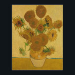 Quadro De Madeira Vincent van Gogh - Vase com Quinze Girassóis<br><div class="desc">Vase com Quinze Girassóis / Vase avec quinze Tornesols - Vincent Van Gogh,  agosto de 1888 - Girassóis versão 1888 (F454)</div>
