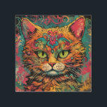 Quadro De Madeira Vintage Pop Art, Estilo Louis Wain, Gato Bonito<br><div class="desc">Vintage Pop Art,  Estilo Louis Wain,  Gato Bonito</div>