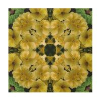 Yellow Primrose Floral Kaleidoscope Abstract 