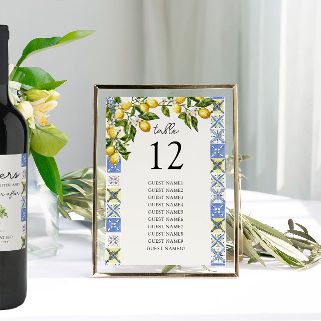 Quadro De Número De Sentados Da Mesa De Casamento  (Table Number Seating Sign from the Lemon Grove Wedding Collection by Darling & May)