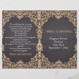 Quadro de pêssego, programa de casamento dobrado e