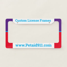 Quadro de Placa de Licença de Cores Personalizadas