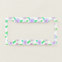Quadro de Placa de Licença Floral Pintada Pintada,