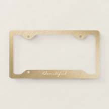Quadro de Placa de Licença - (Seu Texto) Dourado