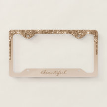 Quadro de Placa de Licença - (Seu Texto) Glitter D