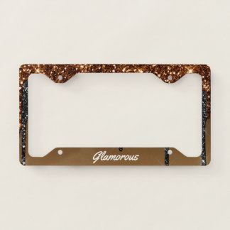 Quadro de Placa de Licença - (Seu Texto) Glitter D