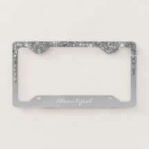 Quadro de Placa de Licença - (Seu Texto) Glitter S