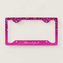 Quadro de Placa de Licença - (Seu Texto) Roxo de B