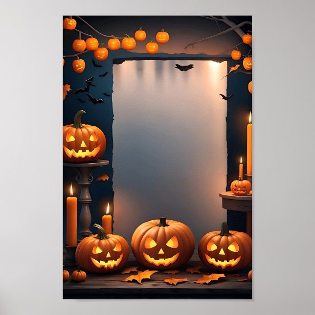 Quadro de Poster de Convite de Vazio de Halloween  (Frente)