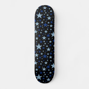 Quadro de skate das Estrelas Azuis, fundo preto