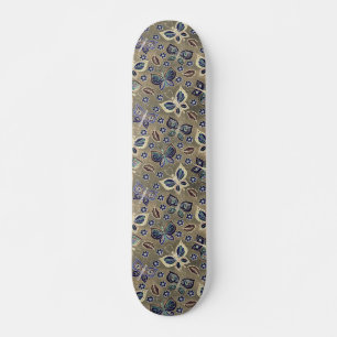 Quadro de skate de borboleta azul-retrô