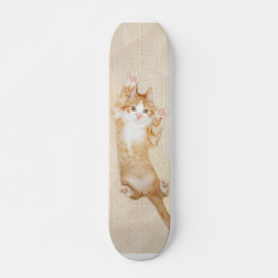 Quadro de skate de gatinho feliz