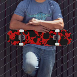 Quadro de skate preto-e-vermelho moderno de tendên