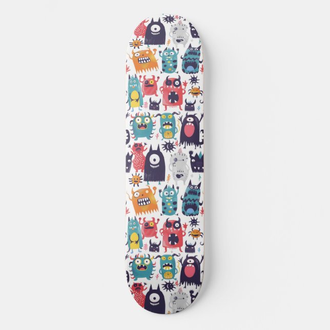 Quadro de Skateboard para Monstros de Cartoon (Frente)