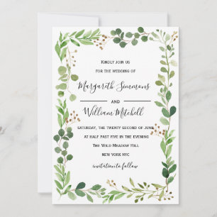 Quadro de sombra de verão Convite de casamento Wa