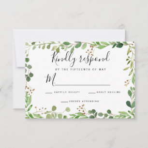 Quadro de sombra de verão Watercolor Wedding RSVP