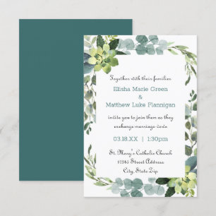 Quadro do Buquê Teal - Convite de Casamento 3x5