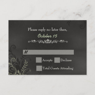 Quadro do vintage que Wedding o cartão de RSVP