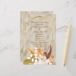 Quadro Dourado brilhante e elegante com grama de P