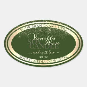 Quadro Dourado de etiquetas de produto verde escur