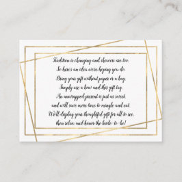 Quadro Dourado Exibir chá de panela inserir cartão