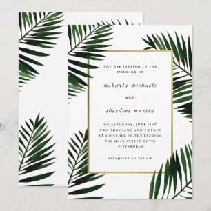 Quadro Dourado Falso com Convite para Casamento de