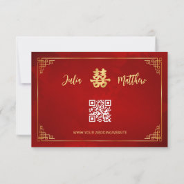 Quadro Dourado RSVP Casamento Chinês