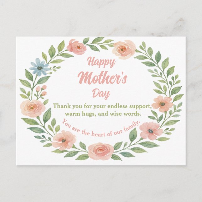 Quadro Floral de Cores Aquáticas do Cartão Postal  (Frente)