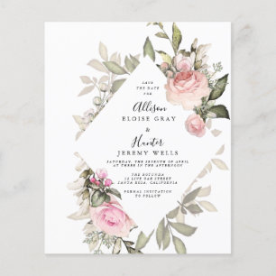 Quadro Floral de Orçamento Salvar o Folheto de Da