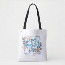 Quadro Floral do Dia de as mães Feliz | Tote Bag