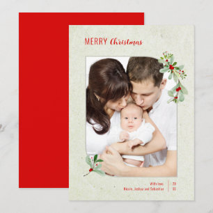 Quadro Floral Moderno Cartão de Natal Feliz