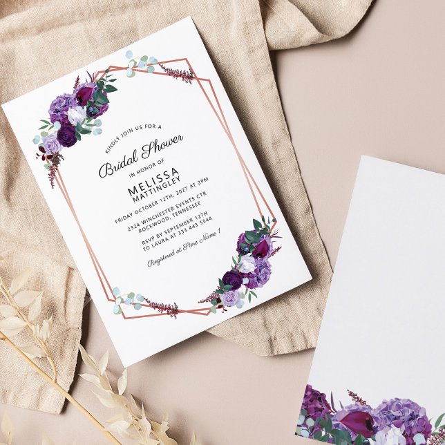 Quadro Geométrico Floral Purple Chá de panela (Criador carregado)