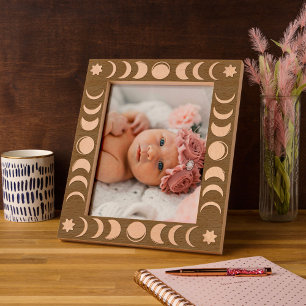 Quadro Gravado Boho Fase da Lua Celestial