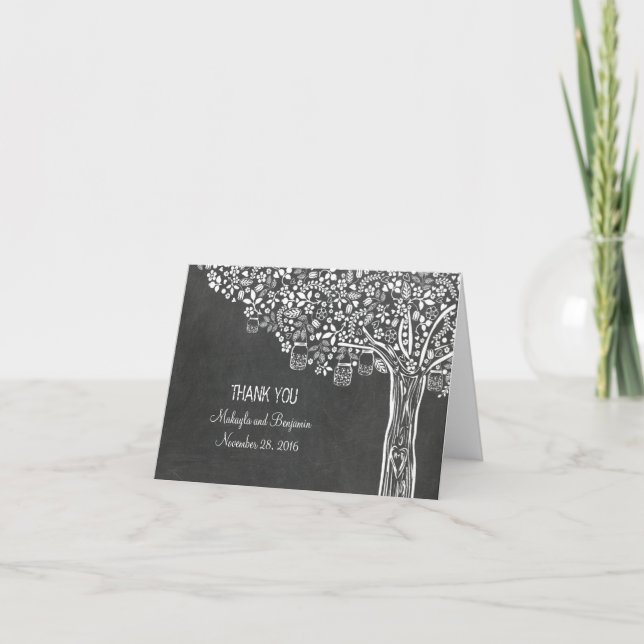 Quadro Negro de Agradecimento de Casamento com Mas (Frente)