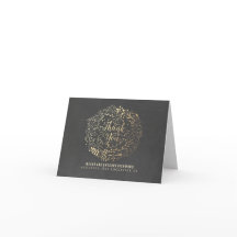 Quadro Negro e Agradecimento de Casamento Floral D