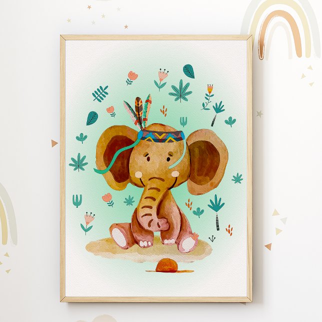 Quadro para Quarto de Crianças Elefante Impressão  (Criador carregado)