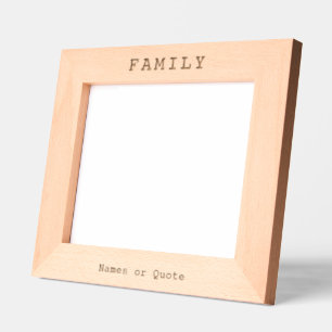 Quadro Personalizado com Texto Gravado para Famíli