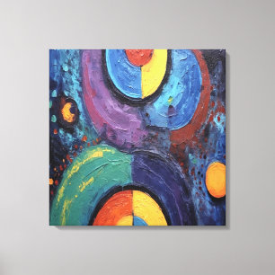 Quadro Pintura Abstrata em Canvas Dança de Cores