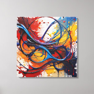 Quadro Pintura Abstrata em Canvas Harmonia Cósmica